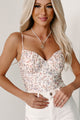 Always Blossoming Padded Floral Bodysuit (White/Lilac) - NanaMacs