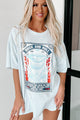 Liberty Rocks Oversized Graphic T-Shirt (Arctic Blue) - Print On Demand - NanaMacs