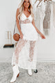 Always Enchanting Lace Maxi Dress (White) - NanaMacs