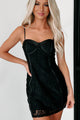 Don't Wait Another Minute Padded Lace Mini Dress (Black) - NanaMacs