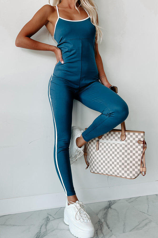 Lounging Around Town Back Cut-Out Jumpsuit (Blue Haze) - NanaMacs
