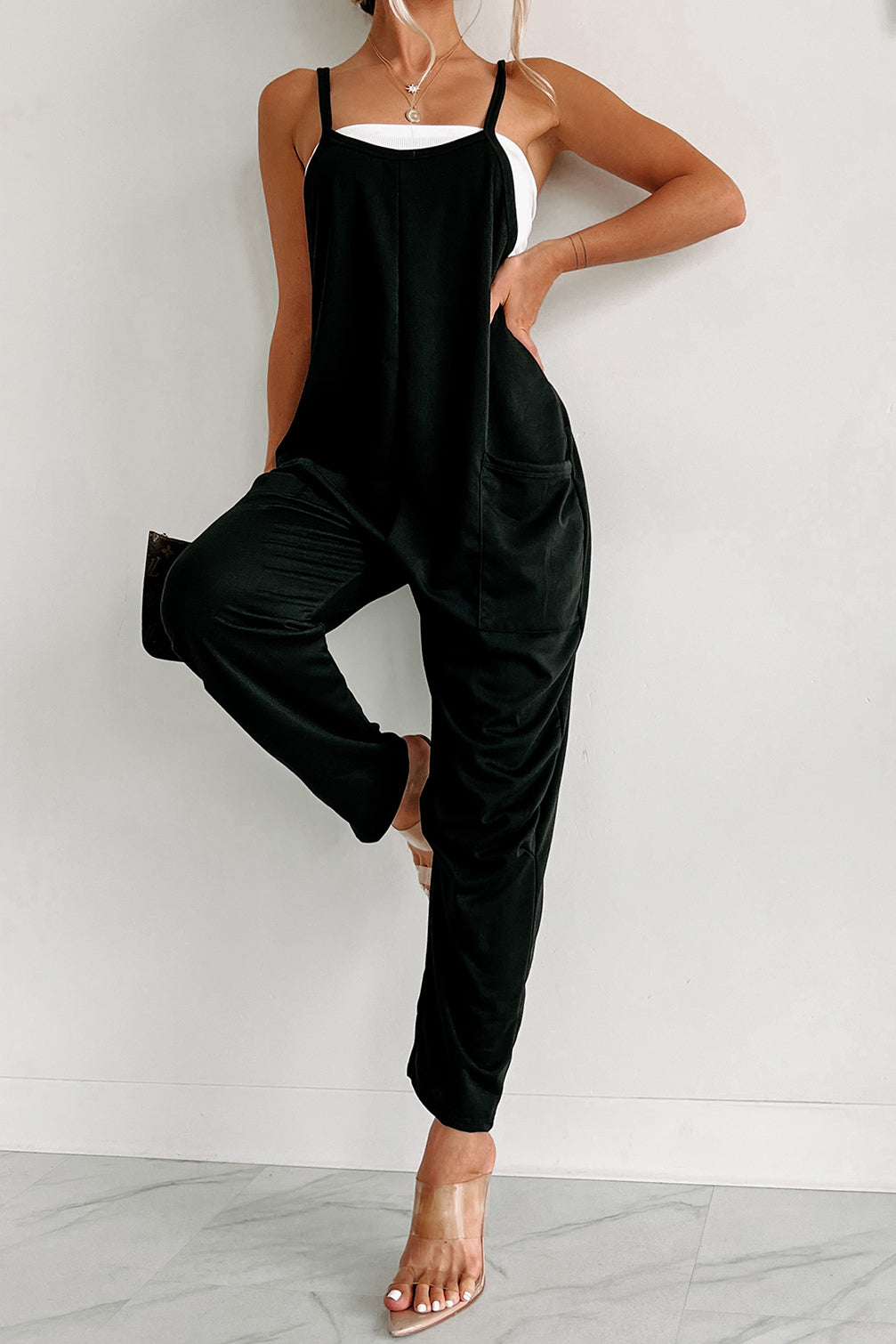 Don't Be Duped Oversized Knit Jumpsuit (Black) - NanaMacs