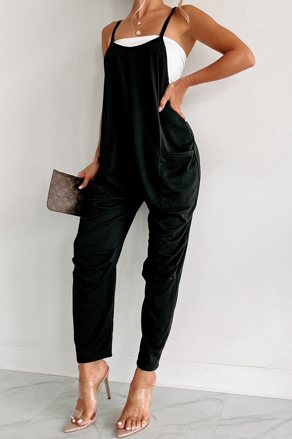 Don't Be Duped Oversized Knit Jumpsuit (Black) - NanaMacs