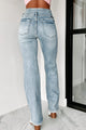 Forever Evolving High Rise Triple-Button Straight Leg Risen Jeans (Light) - NanaMacs