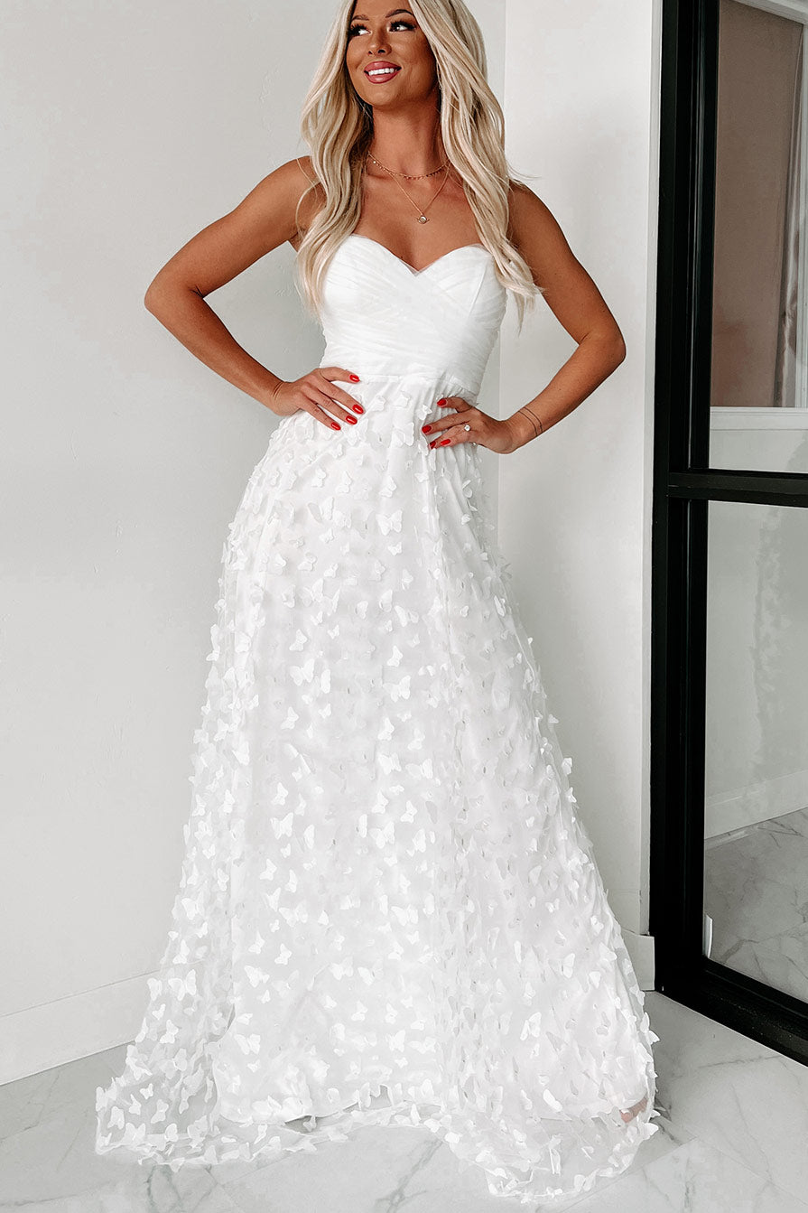 White butterfly maxi dress Clearance