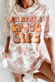 Doorbuster "Pumpkin Spice Life" Oversized Distressed Tie-Dye Graphic T-Shirt (Pastel Pink) - Print On Demand - NanaMacs