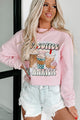 Doorbuster "50% Coffee, 50% Anxiety" Graphic Crewneck (Light Pink) - Print On Demand - NanaMacs