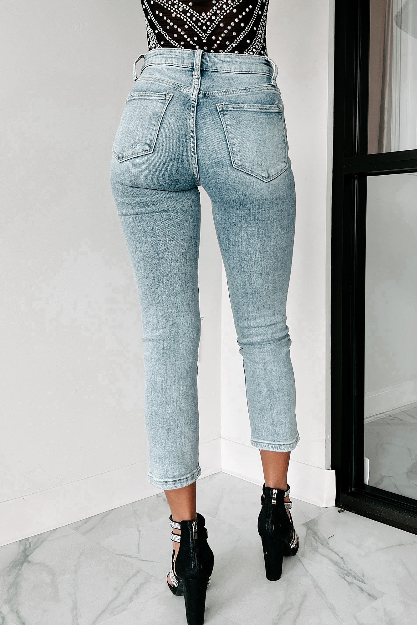 All That Jazz Mid-Rise Vervet Slim Straight Distressed Jeans (Medium) - NanaMacs