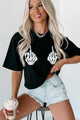 Fingers To The Sky Glow In The Dark Oversized Graphic Crop Tee (Black) - Print On Demand - NanaMacs