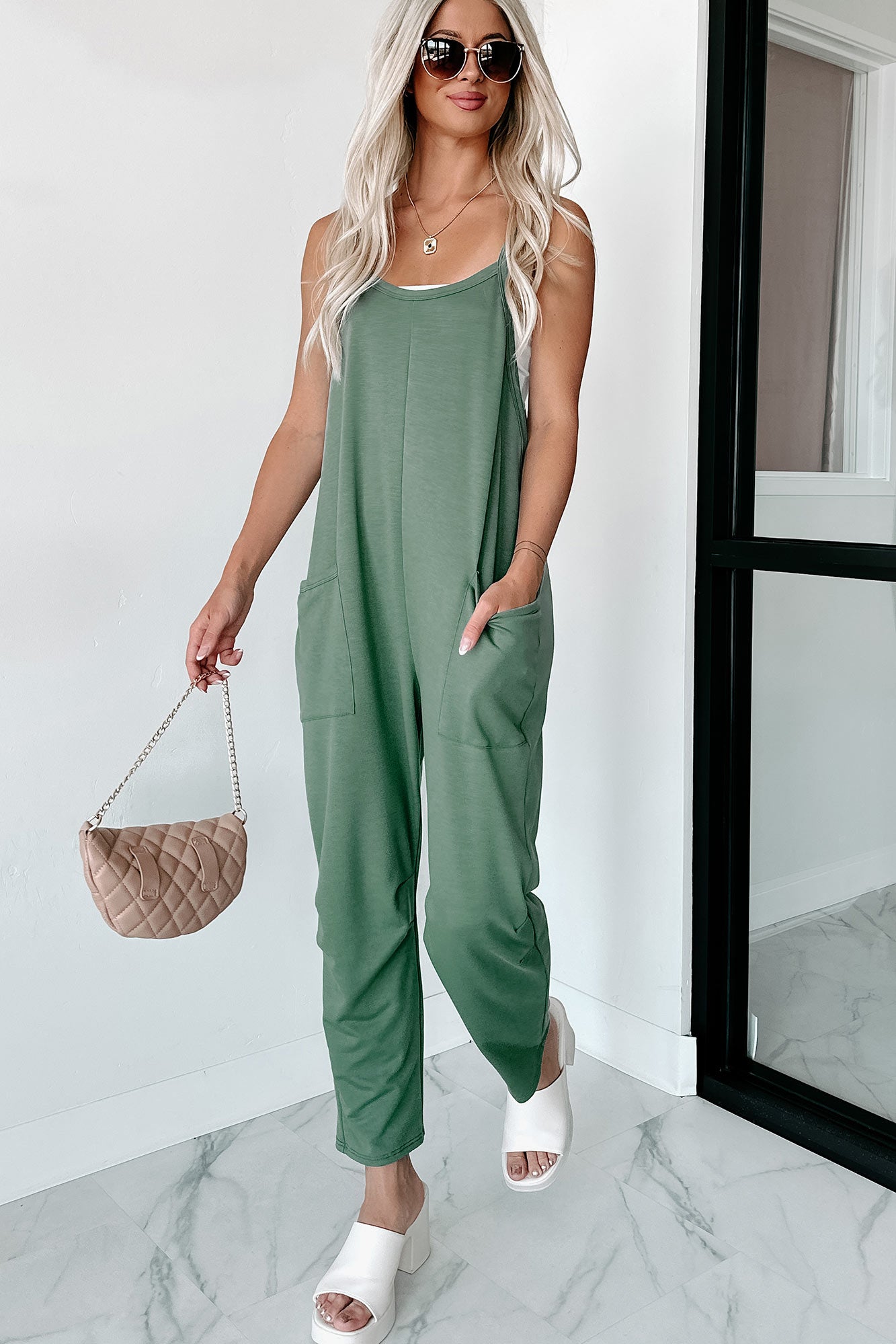 Don't Be Duped Oversized Knit Jumpsuit (Olive) - NanaMacs