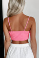 Stated Purpose Ruched Bust Crop Top (Bubble Gum) - NanaMacs