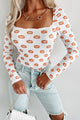 Season Of Pumpkin NanaMacs Original Pumpkin Print Bodysuit (White) - NanaMacs