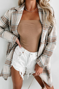 Moves Ahead Plaid Coat (Tan/Brown/Denim) - NanaMacs