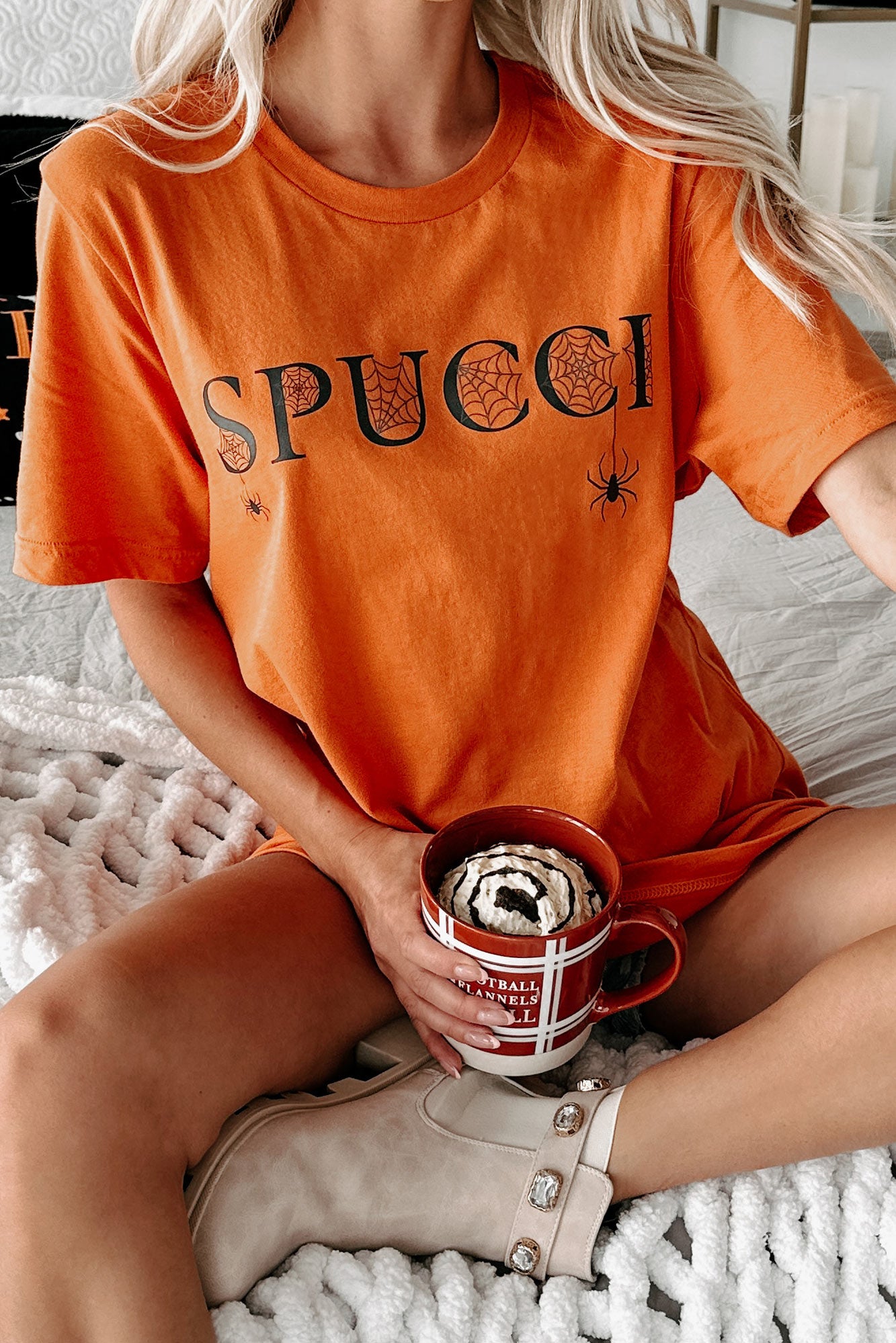 "Spucci" Graphic T-Shirt (Orange) - Print On Demand - NanaMacs