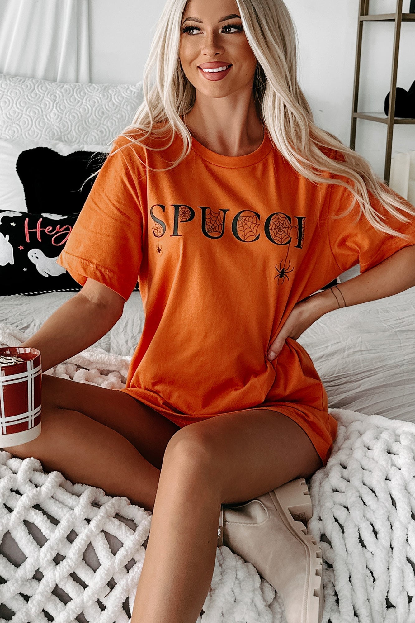 "Spucci" Graphic T-Shirt (Orange) - Print On Demand - NanaMacs