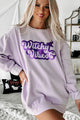 "Witchy Vibes" Glitter Graphic Crewneck (Orchid) - Print On Demand - NanaMacs