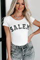 Salem Secrets Scoop Back Graphic Bodysuit (White) Print On Demand - NanaMacs