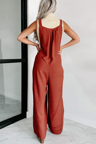 Plenty To Love Wide Leg Overall Jumpsuit (Spice) - NanaMacs
