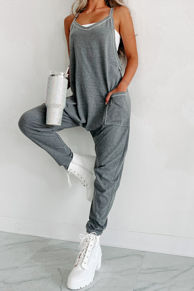 Canceled Plans Harem Jumpsuit (Charcoal) - NanaMacs