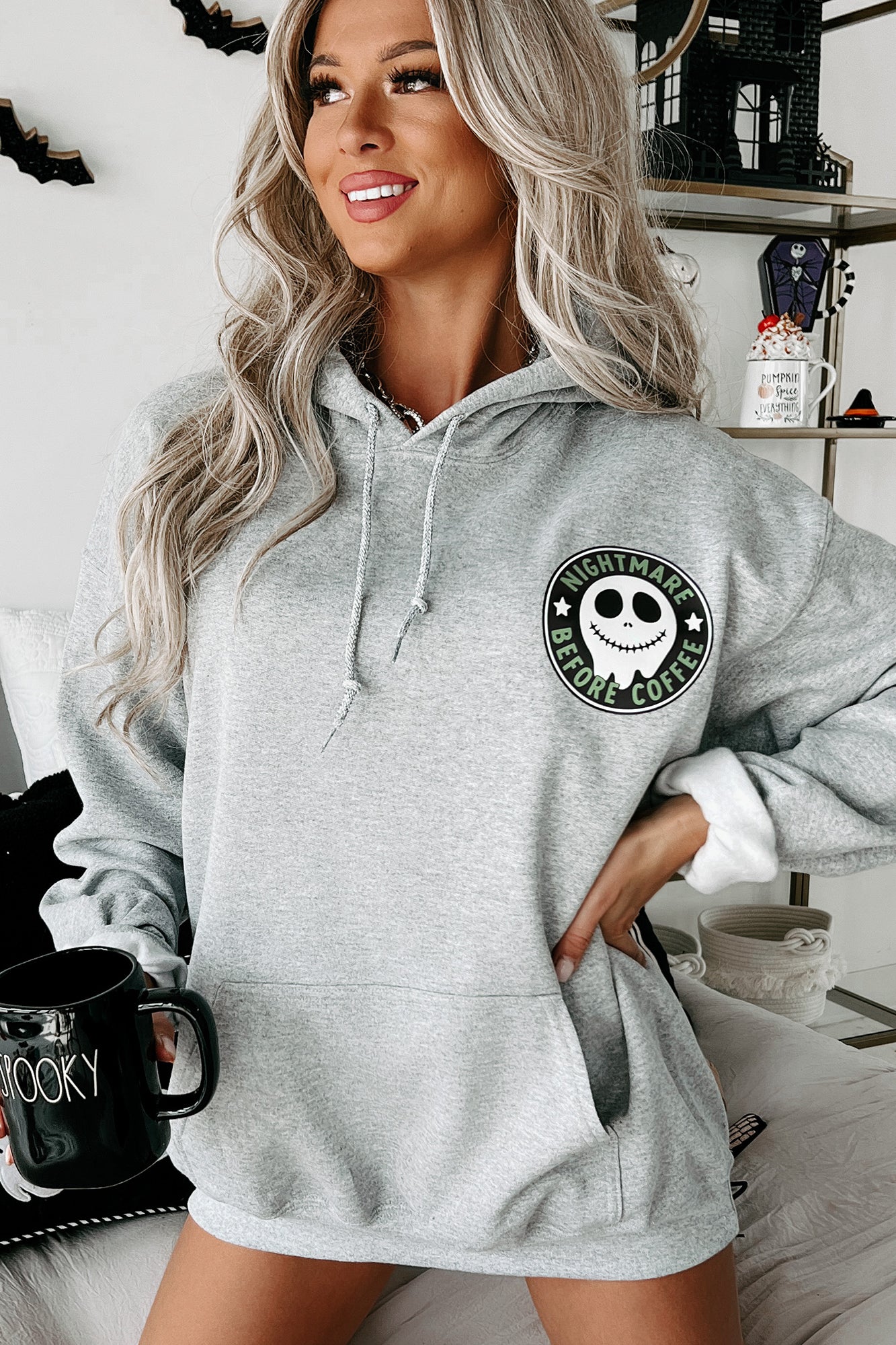 Kind Of A Nightmare Double-Sided Parody Graphic Hoodie (Sport Grey) - Print On Demand - NanaMacs