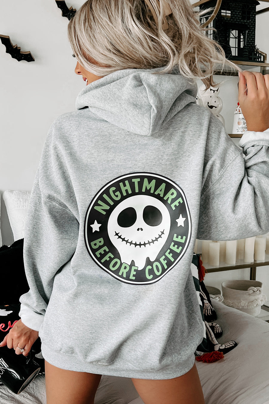 Kind Of A Nightmare Double-Sided Parody Graphic Hoodie (Sport Grey) - Print On Demand - NanaMacs