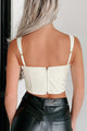 Refresh Your Memory Satin Bustier Crop Top (Off White) - NanaMacs