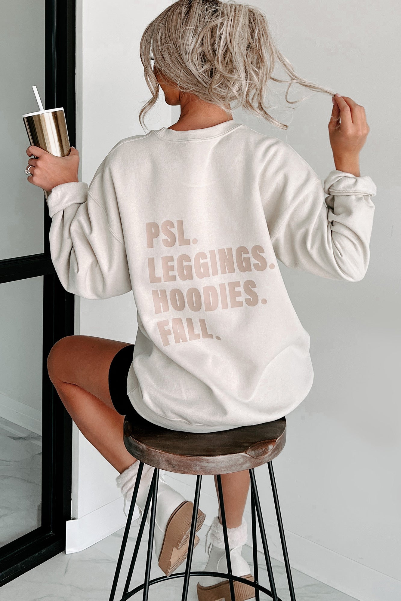 "Hey There Pumpkin" Double-Sided Graphic Crewneck (Sand) - Print On Demand - NanaMacs