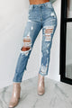 Llyod High Rise Destroyed Straight Leg Jeans (Medium) - NanaMacs
