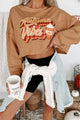 "Autumn Vibes" Long Sleeve Graphic Crop Top (Peanut Butter) - Print On Demand - NanaMacs