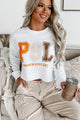 Livin' That PSL Life Raw Hem Cropped Graphic Crewneck (White) - Print On Demand - NanaMacs