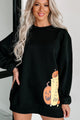 Pumpkins & PSL Graphic Crewneck (Black) - Print On Demand - NanaMacs