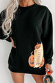 Pumpkins & PSL Graphic Crewneck (Black) - Print On Demand - NanaMacs