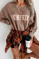 Pumpkins On Pumpkins Lightweight Graphic Crewneck (Espresso) - Print On Demand - NanaMacs