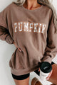 Pumpkins On Pumpkins Lightweight Graphic Crewneck (Espresso) - Print On Demand - NanaMacs