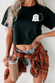 "Boo In Boujee" Cropped Graphic Tee (Black) - Print On Demand - NanaMacs