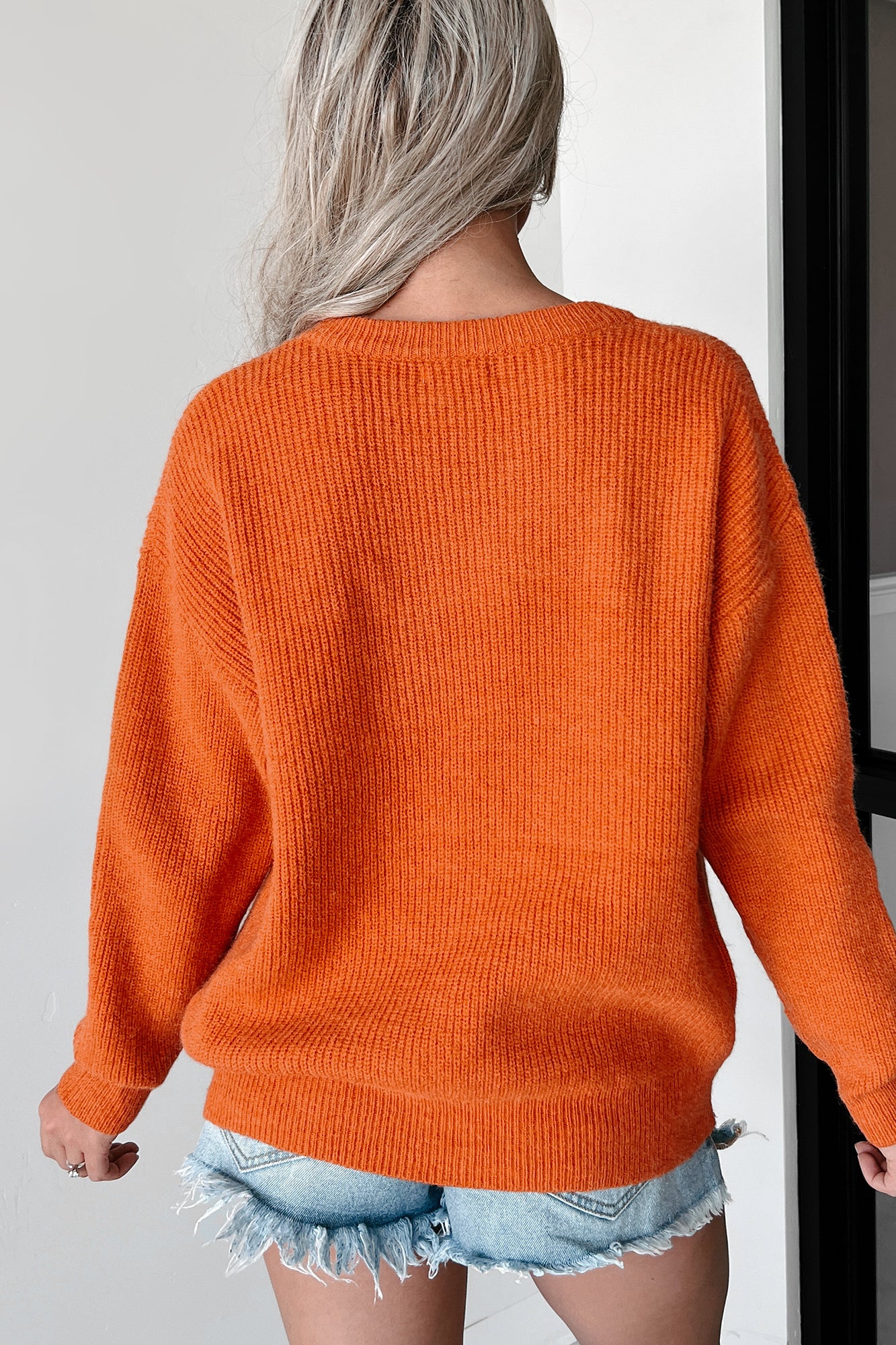 Burnt orange sales oversized sweater