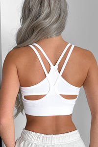 Hard To Love Double-Racerback Ribbed Crop Top (White) - NanaMacs