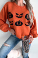 Carvin' Pumpkins Knit Halloween Sweater (Pumpkin) - NanaMacs