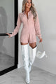 Wintry Dreams Cable Knit Romper (Light Pink) - NanaMacs