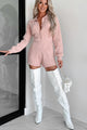 Wintry Dreams Cable Knit Romper (Light Pink) - NanaMacs