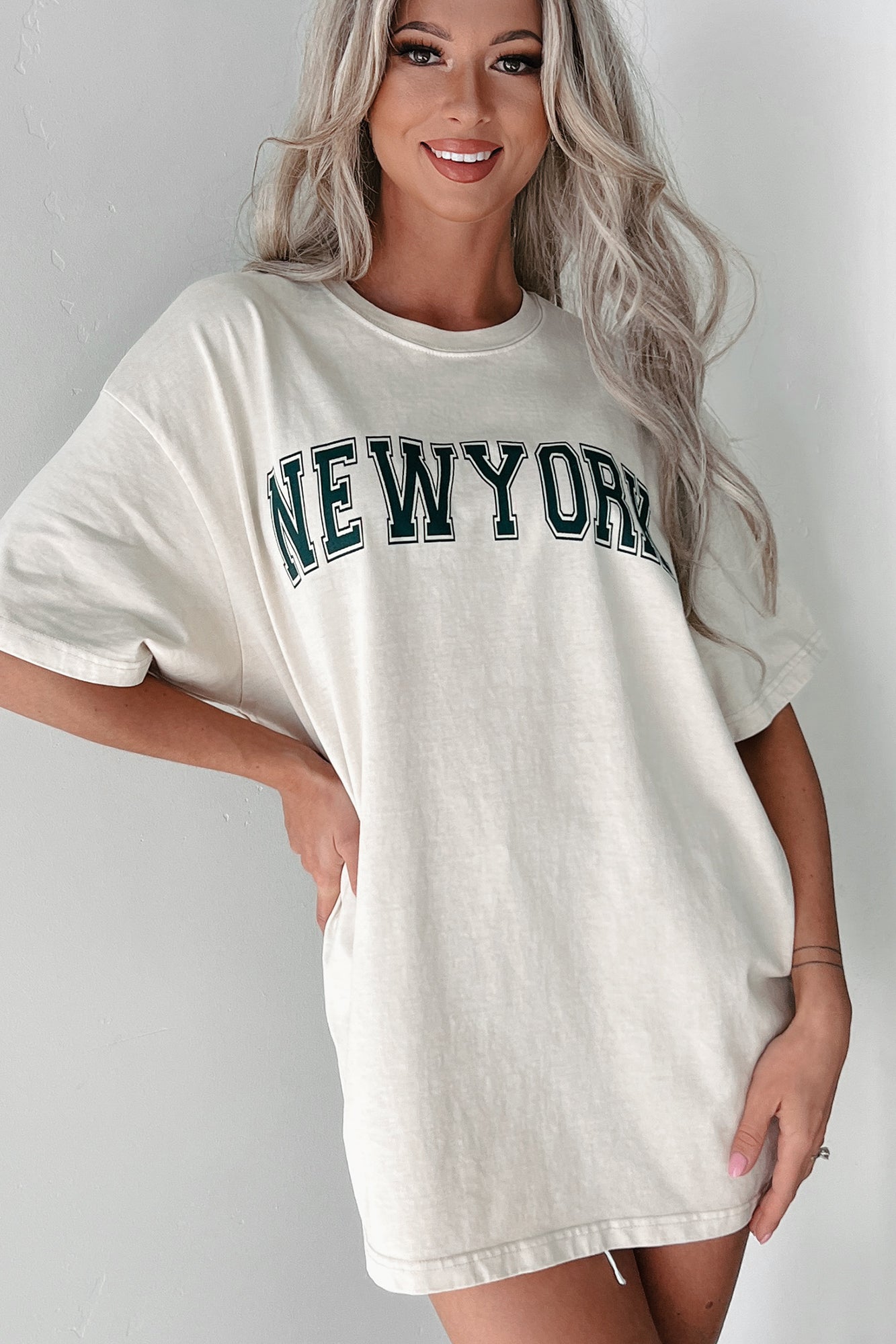 Repping My City "New York" Graphic T-Shirt (Chalk/Deep Emerald) - NanaMacs