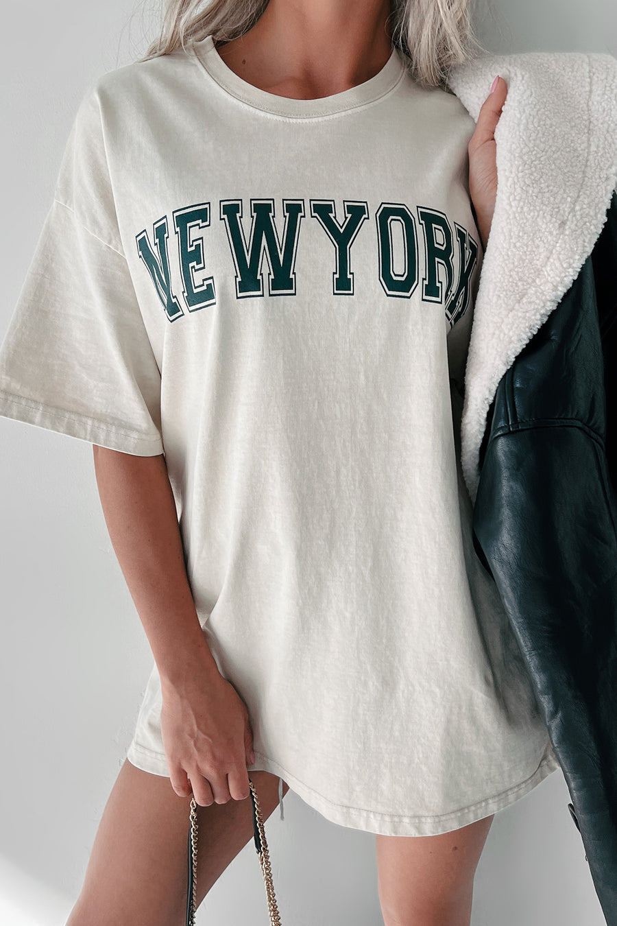 Repping My City "New York" Graphic T-Shirt (Chalk/Deep Emerald) - NanaMacs