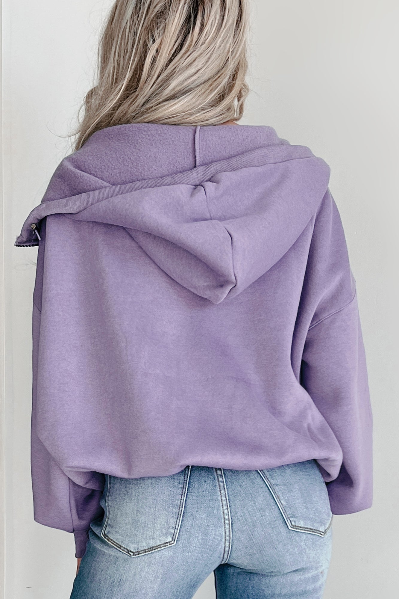 She s Cool Cargo Pocket Half Zip Hoodie Periwinkle