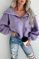 She's Cool Cargo Pocket Half-Zip Hoodie (Periwinkle) - NanaMacs