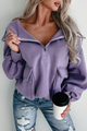 She's Cool Cargo Pocket Half-Zip Hoodie (Periwinkle) - NanaMacs