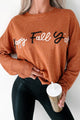 "Happy Fall Y'all" Graphic Sweater (Rust) - NanaMacs