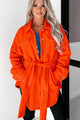 Jayda Belted Fleece Shacket (Orange) - NanaMacs