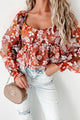 One Good Reason Floral Peplum Top (Red Floral) - NanaMacs