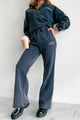 "Don't Know, Don't Care" Acid Wash Sweatpants (Navy) - NanaMacs