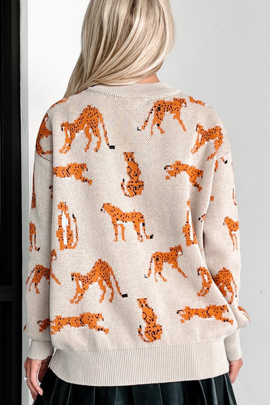Walk On The Wild Side Cheetah Print Sweater (Taupe) - NanaMacs
